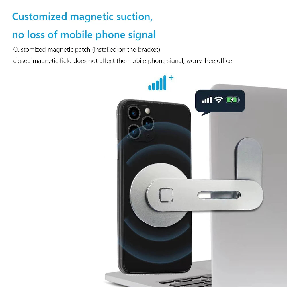 Metal Expansion Phone Stand Laptop Screen Side Mount Magnetic Folding Phone Holder For Tesla Iphone PC Ponitor Support Bracket